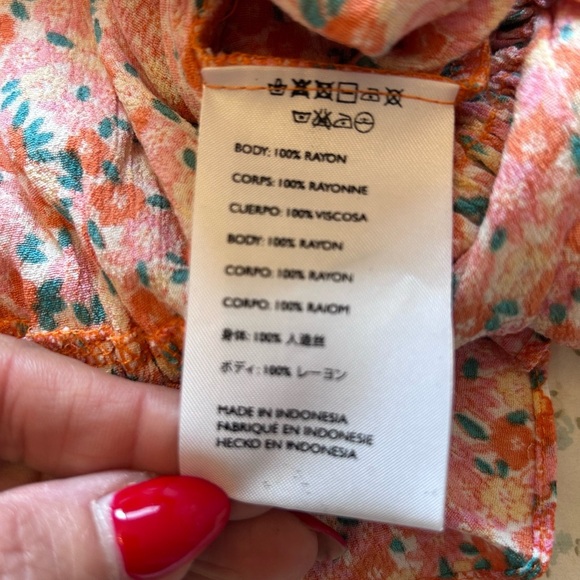 Faithfull the Brand Caleta Ruffled Floral Peplum Top Size Large NWT - Picture 6 of 10